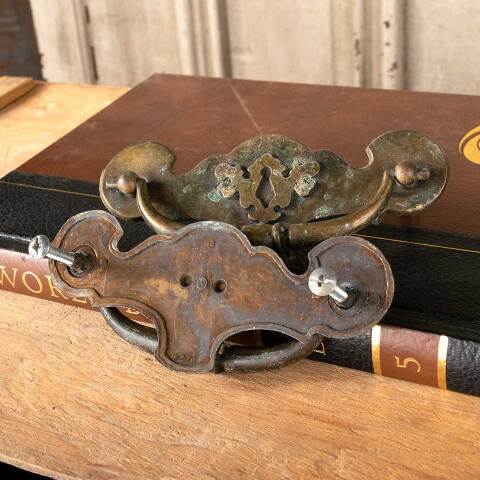 #49704 Vintage Brass Furniture Drawer Bail Pulls image 7