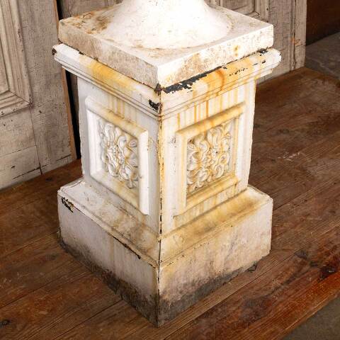 #49710 Antique Cast Iron Planter Urn & Pedestal image 3