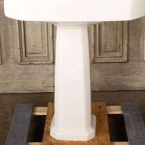 #49743 Antique Porcelain Bathroom Pedestal Sink image 7