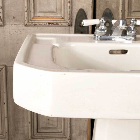 #49743 Antique Porcelain Bathroom Pedestal Sink image 6