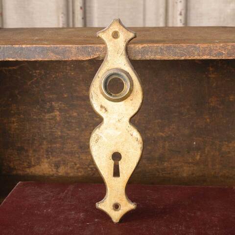 #49876 Antique Brass Doorknob Backplate Hardware image 3