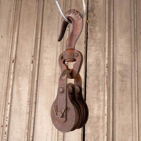 #49890 Antique Cast Iron Barn Pulley Hardware image 2