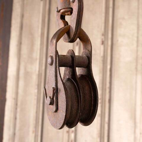 #49890 Antique Cast Iron Barn Pulley Hardware image 3
