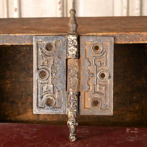 #49896 3 1/2" Antique Ornate Cast Iron Door Hinge image 8