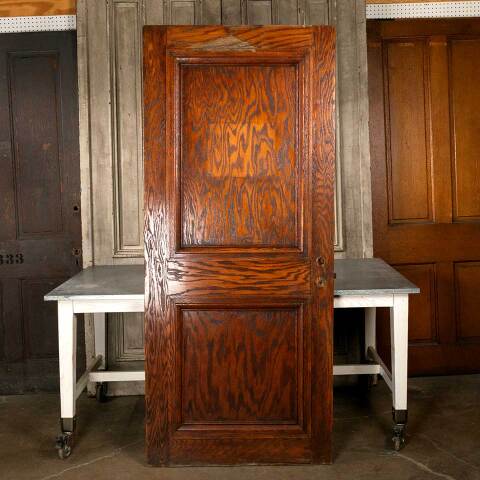 #49906 36x83 Antique Interior 2 Panel Oak Door image 5