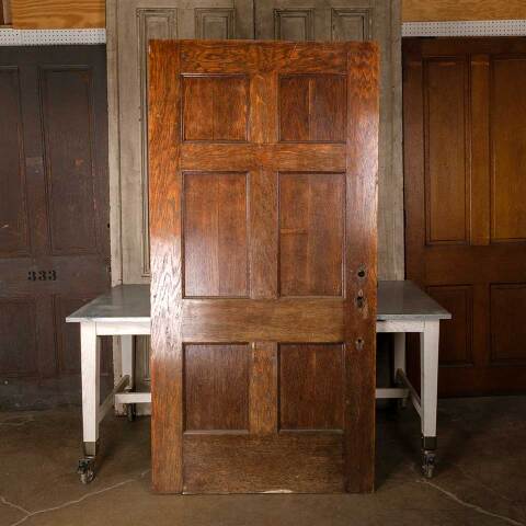 #49952 42x83 Antique Oak 6 Panel Entry Door image 5