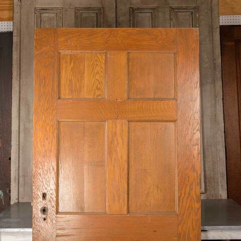 #49952 42x83 Antique Oak 6 Panel Entry Door image 2