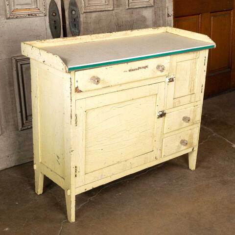 #49963 Antique Painted Wood Dry Sink Cabinet image 2