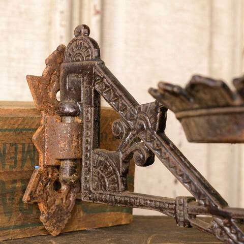 #50039 Antique Cast Iron Victorian Oil Lamp Sconce image 6