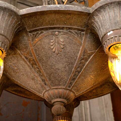 #50043 15x25 Antique 5 Bulb Chandelier Light Fixture image 4