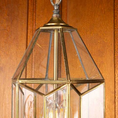 #50044 Vintage 3 Bulb Brass Chandelier Light Fixture image 4