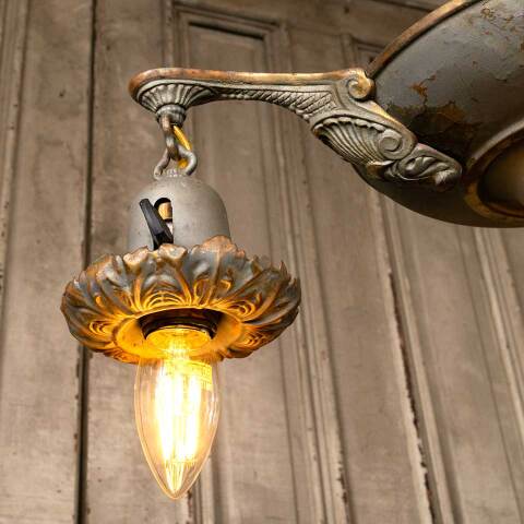 #50047 Salvaged Antique Victorian 2 Bulb Chandelier image 2