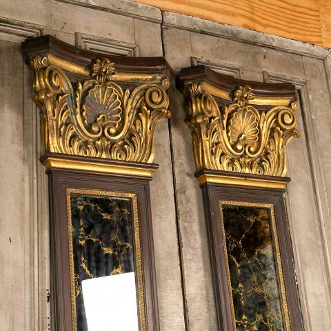 #50064 Pair of Vintage Mirrored Column Pilasters image 5