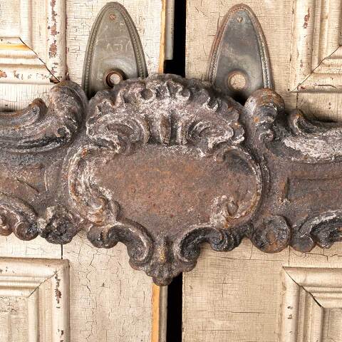 #50097 Antique Ornate Cast Iron Fireplace Surround image 4