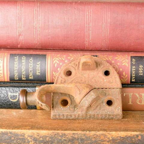 #50113 Antique Ornate Cast Iron Window Sash Lock image 8