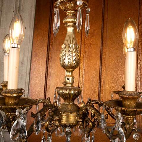 #50139 Antique 5 Bulb Chandelier Light Fixture image 4