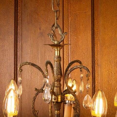 #50140 Antique 10 Bulb Chandelier Light Fixture image 5