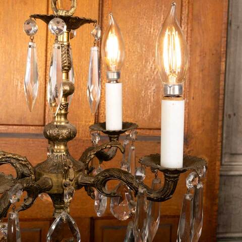 #50141 Antique 4 Bulb Chandelier Light Fixture image 7