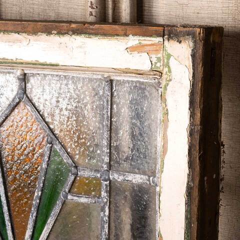 #50172 16x15 Antique Stained Glass Window Sash image 3