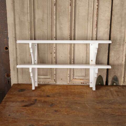 #50174 Painted Wood Two Tier Wall Mount Shelf image 2