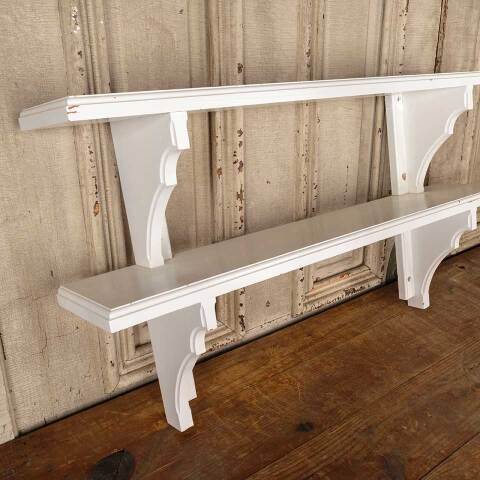 #50174 Painted Wood Two Tier Wall Mount Shelf image 5