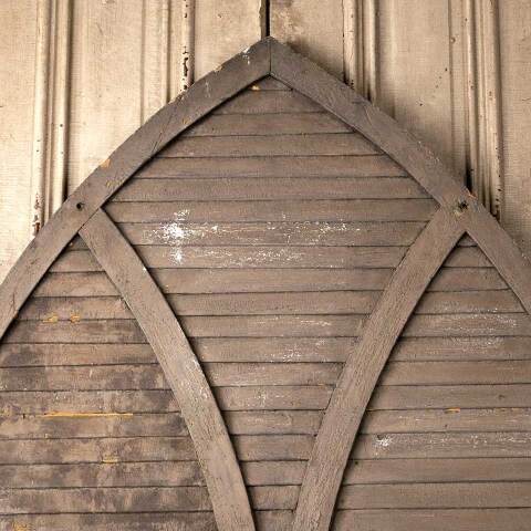 #50237 Antique Pointed Arch Louvered Wood Vent image 6