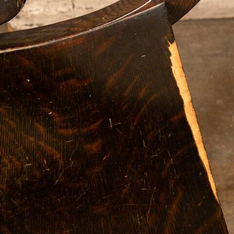 #50251 Antique Oak Wood Armchair w/ Lion Motif image 5