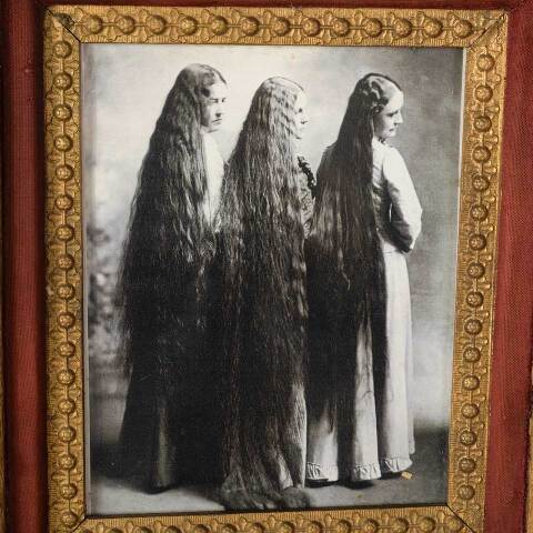 #50258 Long Haired Ladies Picture in Ornate Frame image 4