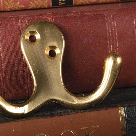 #50311 Vintage Solid Brass Double Coat Hook image 4