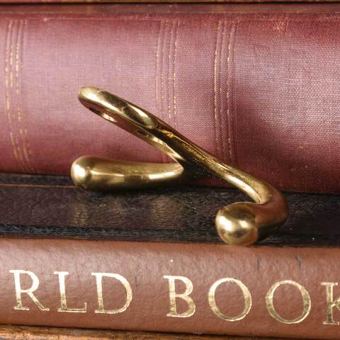 #50311 Vintage Solid Brass Double Coat Hook image 5