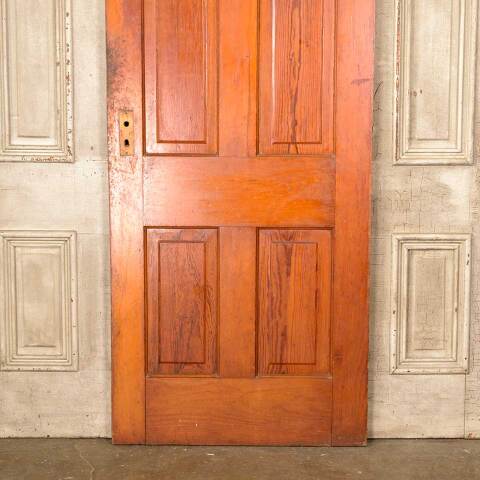 #50357 32x80 Antique 4 Panel Pine Interior Door image 3
