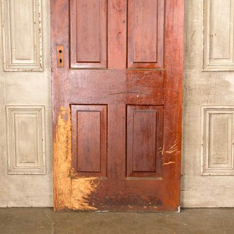 #50359 32x80 Antique 4 Panel Pine Interior Door image 6