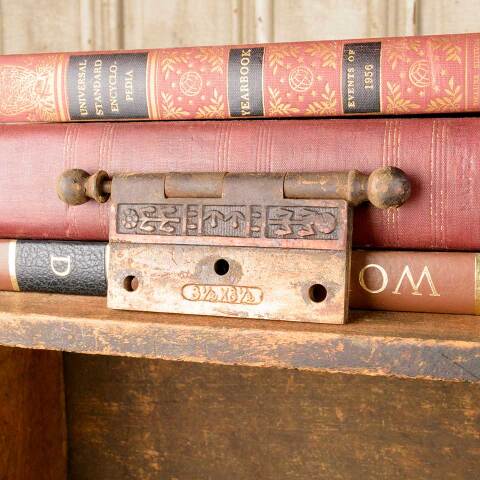 #50367 3 1/2" Antique Ornate Cast Iron Door Hinge image 6