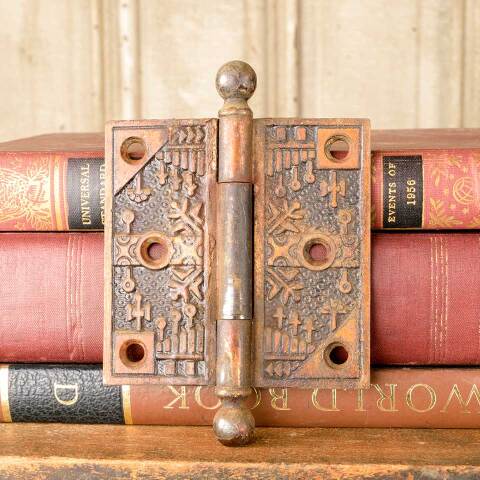 #50369 3 1/2" Antique Ornate Cast Iron Door Hinge image 2