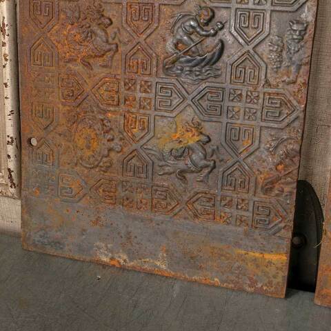#50391 Antique Cast Iron Fireplace Fireback Panels image 2