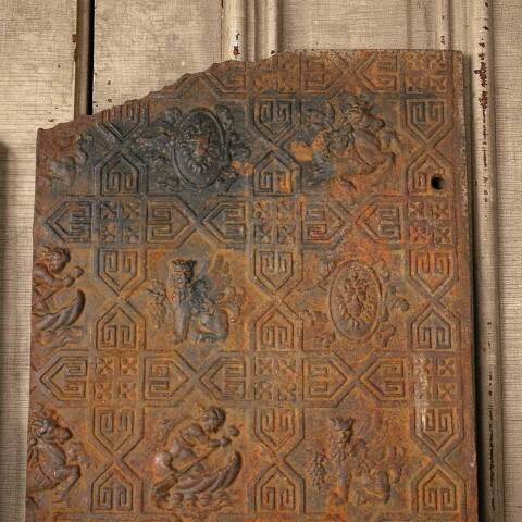 #50391 Antique Cast Iron Fireplace Fireback Panels image 3