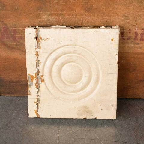 #50452 Antique Painted Wood Rosette Trim Block image 4