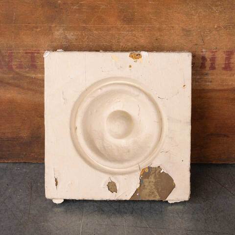 #50455 Antique Painted Wood Rosette Trim Block image 3