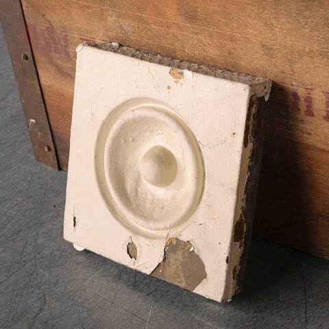 #50455 Antique Painted Wood Rosette Trim Block image 4