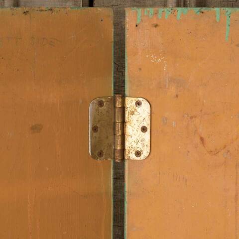 #50488 Vintage Hinged Painted Wood Panels image 6