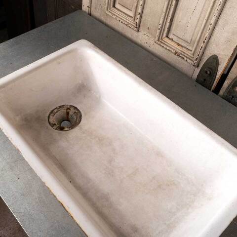 #50496 Antique Cast Iron Porcelain Enameled Sink image 2