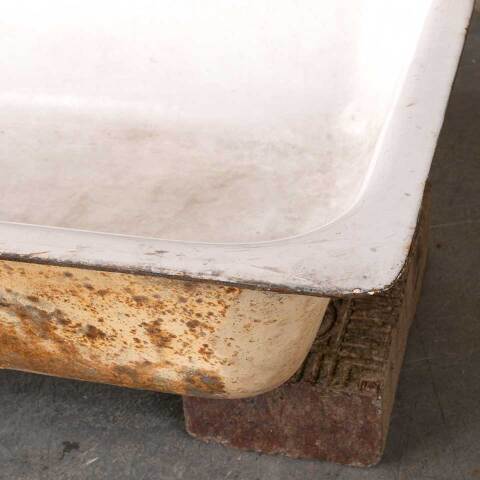 #50496 Antique Cast Iron Porcelain Enameled Sink image 5