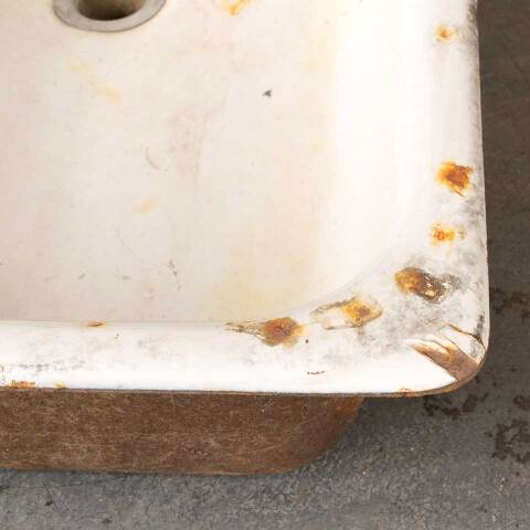 #50497 Antique Cast Iron Porcelain Enameled Sink image 4