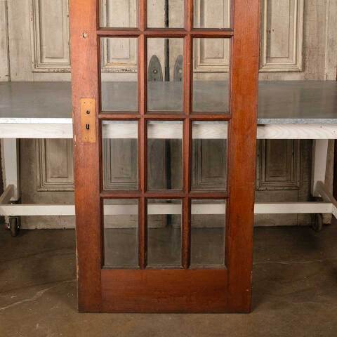 #50503 29x77 Antique 15 Lite Pine Wood French Door image 3
