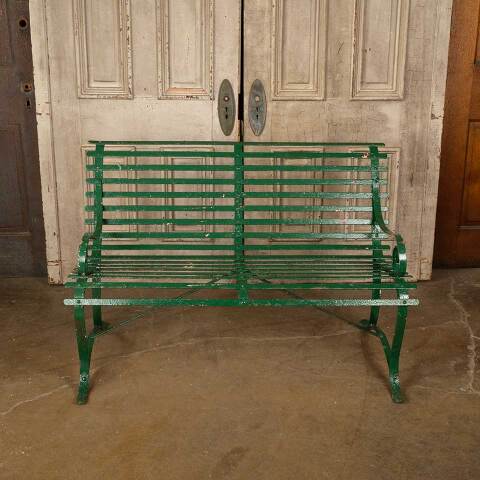 #50527 Antique Painted Wrought Iron Garden Bench image 6