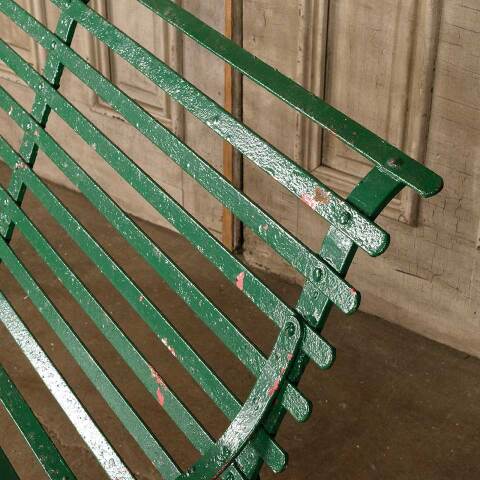 #50527 Antique Painted Wrought Iron Garden Bench image 5