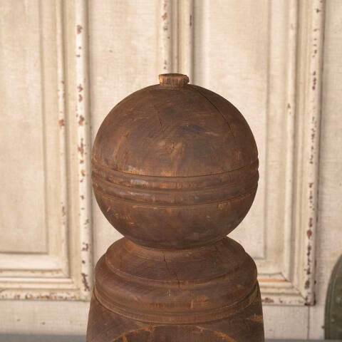 #50598 Antique Wood Staircase Newel Post Finial image 3
