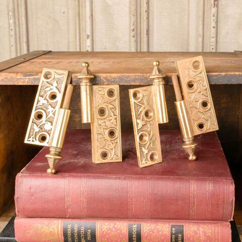 #50614 Ornate Solid Bronze Lift Off Door Hinge image 4