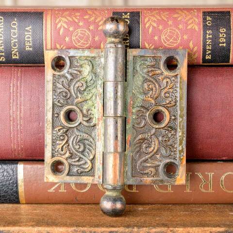 #50615 2 1/2" Antique Ornate Door Hinge Hardware image 2