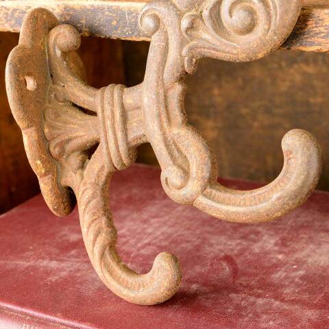 #50621 Antique Ornate Cast Iron Hat & Coat Hook image 8